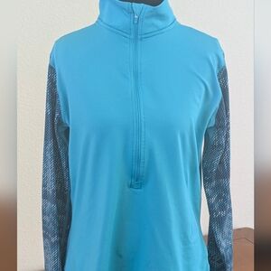 Nike Pro Dri-Fit Quarter Zip Pullover XL Blue Athletic Running Training Top Wm.